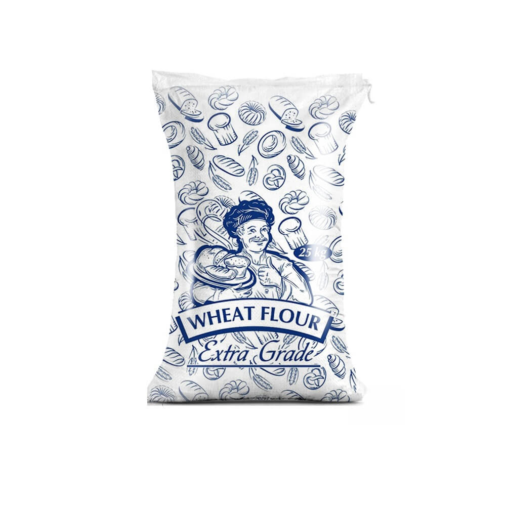 white polypropylene bag with print